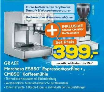 Euronics XXL Graef Marchesa Es850 Espressomaschine + Cm850 Kaffeemühle Angebot