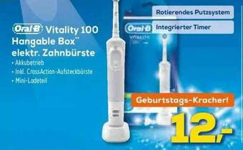 Euronics XXL Oral B Vitality 100 Hangable Box Elektr. Zahnbürste Angebot