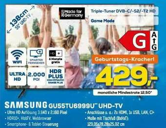 Euronics XXL Samsung Gu55tu6999u Uhd-tv Angebot