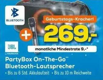 Euronics XXL Partybox On The Go Bluetooth Lautsprecher Jbl Angebot