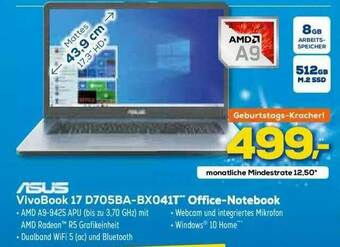 Euronics XXL Asus Vivobook 17 D705ba-bx041t Office Notebook Angebot