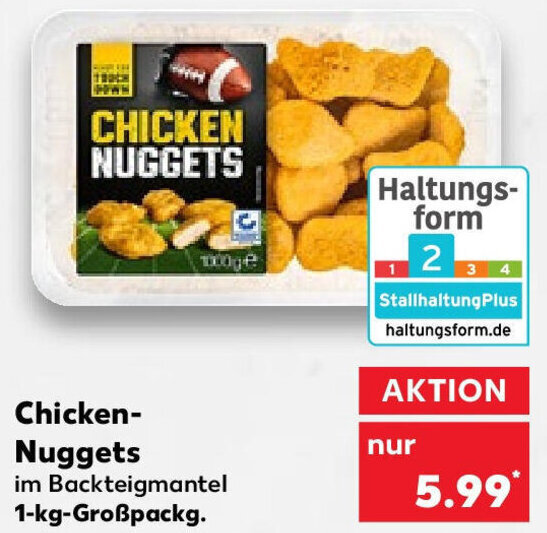 Chicken Nuggets 1 kg Großpackg. Angebot bei Kaufland