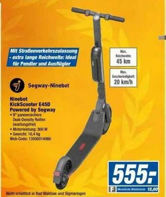 Expert Ninebot Kickscooter E45d Powered By Segway Angebot