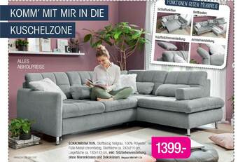 Jobst Wohnwelt Eckkombination Stoffbezug Hellgrau Angebot