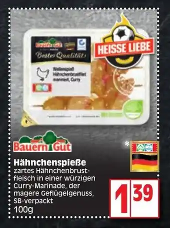 Edeka Bauern Gut Hähnchenspieße 100g Angebot