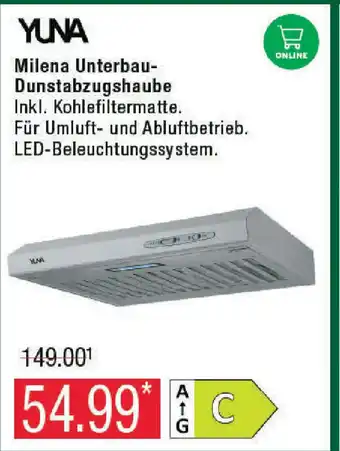 Marktkauf YUNA Milena Unterbau Dunstabzugshaube Angebot