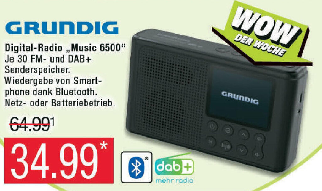 Grundig DigitalRadio Music 6500 Angebot bei Marktkauf