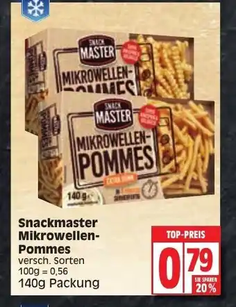 Edeka Snackmaster Mikrowellen Pommes 140g Angebot