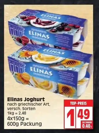 Edeka Elinas Joghurt 4x150g Angebot