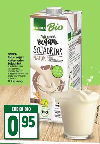 Edeka Edeka Bio + Vegan Hafer oder Sojadrink 1L Angebot