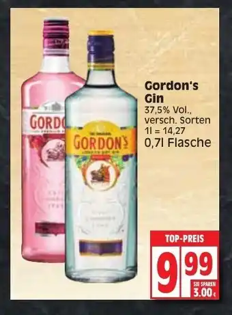 Edeka Gordon's Gin 0,7L Angebot