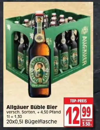 Edeka Allgäuer Büble Bier 20x0,5L Angebot