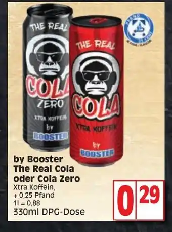 Edeka by Booster The Real Cola oder Cola Zero 330ml Angebot