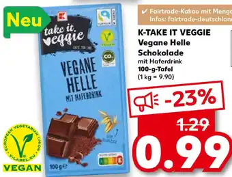 Kaufland K-Take It Veggie Vegane Helle Schokolade 100 g Tafel Angebot