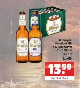 Getränkehaus Bitburger premium pils oder alkoholfrei Angebot