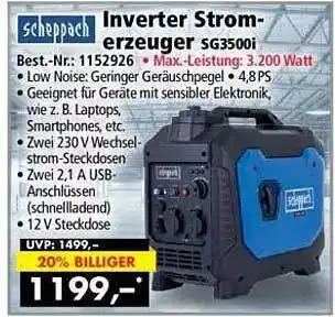 Norma24 Scheppach inverter stromerzeuger sg3500i Angebot