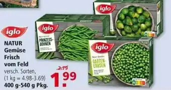 Multi Markt Iglo natur gemüse frisch vom feld Angebot