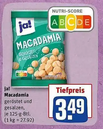 REWE Ja! macadamia Angebot