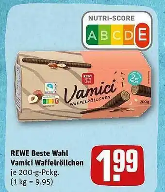 REWE Rewe beste wahl vamici waffelröllchen Angebot