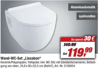 toom Baumarkt Wand WC Set ,,Lissabon" Angebot