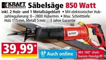 Norma Kraft Werkzeuge Säbelsäge 850 Watt Angebot