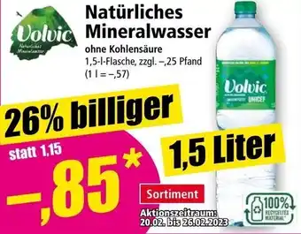 Norma Volvic Natürliches Mineralwasser 1,5 Liter Angebot