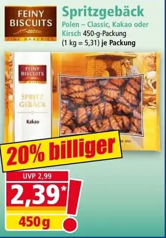 Norma Feiny Biscuits Spritzgebäck 450 g Packung Angebot