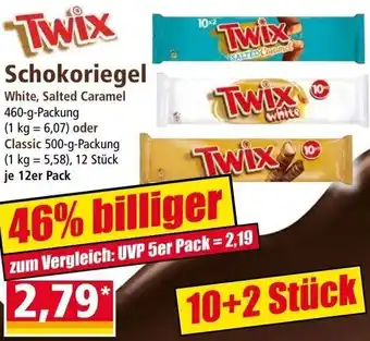 Norma Twix Schokoriegel 460/500 g Packung Angebot