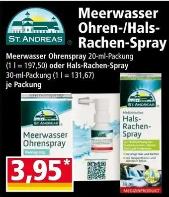 Norma St. Andreas Meerwasser Ohren/Hals Rachen Spray 20/30 ml Packung Angebot