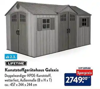 Aldi Süd Lifetime kunststoffgerätehaus galaxis Angebot