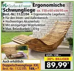 Norma24 Garten & freizet ergonomische schwungliege Angebot