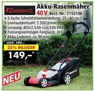 Norma24 Powerg akku-rasenmäher 40 v Angebot