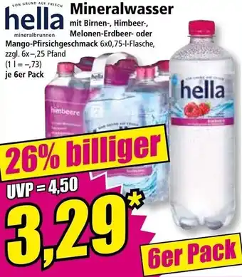 Norma Hella Mineralwasser 6x0,75 L Flasche Angebot