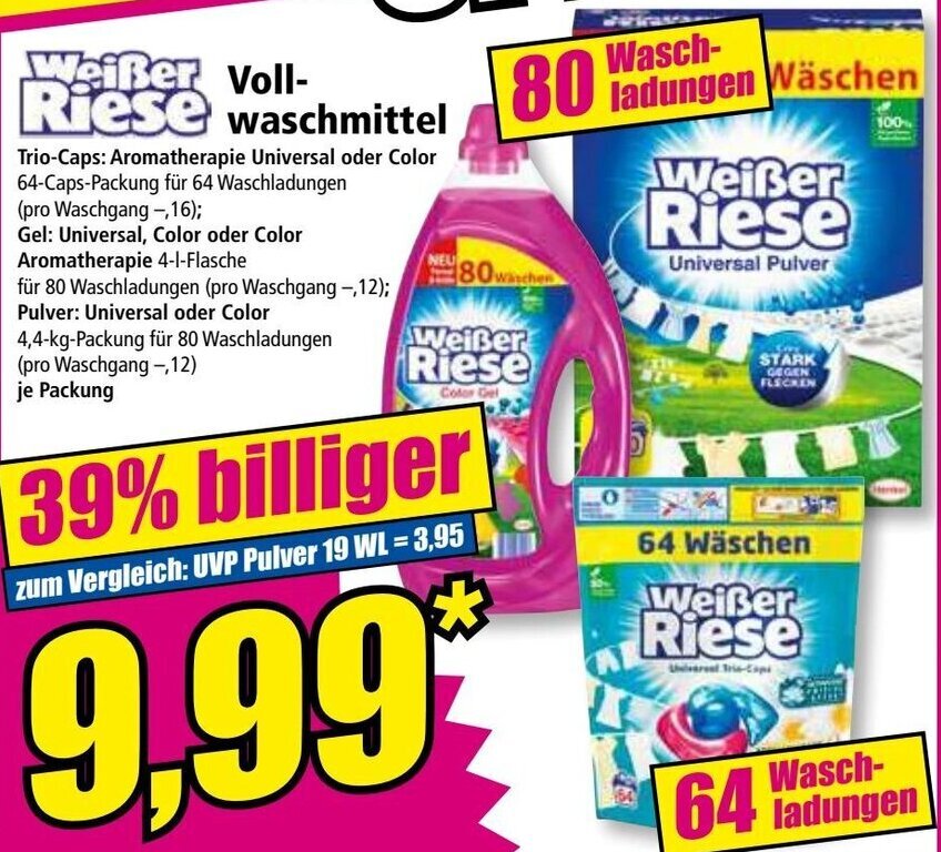 Weißer Riese Vollwaschmittel Angebot bei Norma