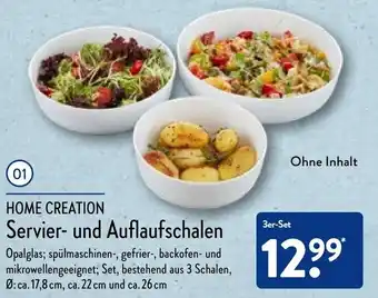 Aldi Nord Home Creation Servier und Auflaufschalen 3er Set Angebot