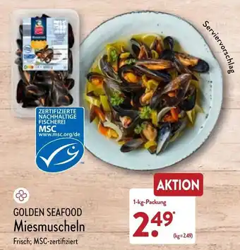 Aldi Nord Golden Seafood Miesmuscheln 1 kg Packung Angebot