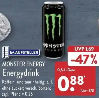 Aldi Nord Monster Energy Energydrink 0,5 L Dose Angebot