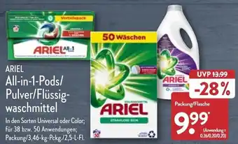 Aldi Nord Ariel All in 1 Pods/Pulver/Flüssigwaschmittel Angebot