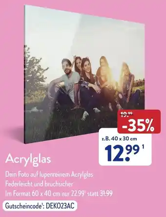 Aldi Nord Acrylglas 40 x 30 cm Angebot