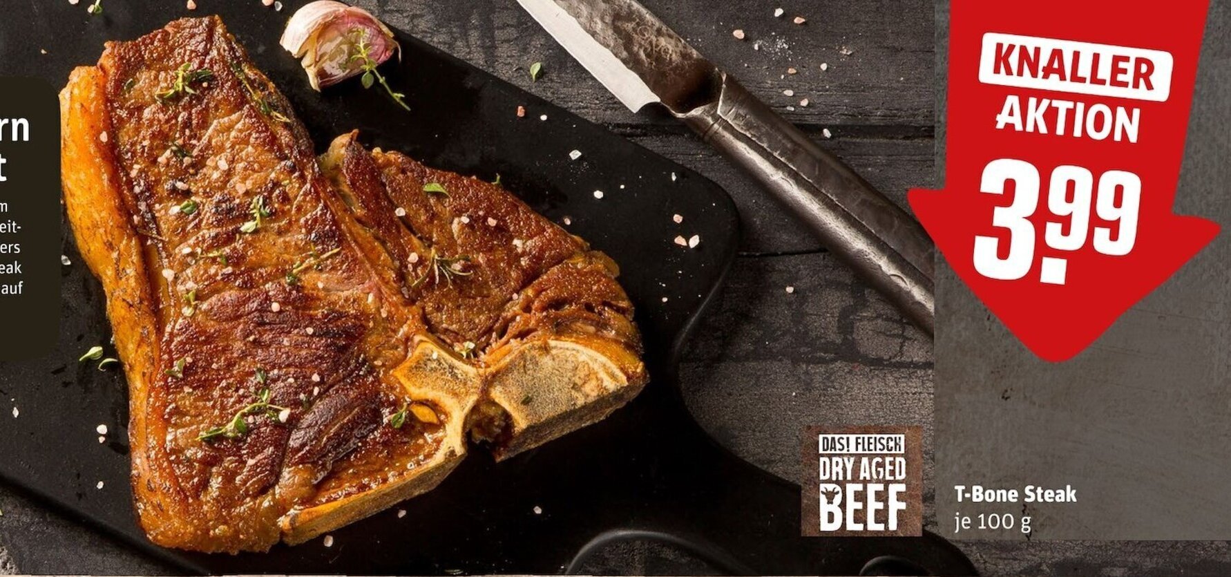 Dry Aged TBone Steak 100 g Angebot bei REWE Center