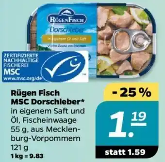 NETTO Rügen Fisch MSC Dorschleber 121 g Angebot