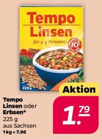 NETTO Tempo Linsen oder Erbsen 225 g Angebot