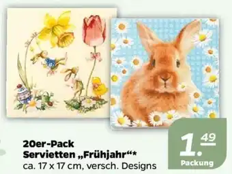 NETTO 20er Pack Servietten Frühjahr Angebot