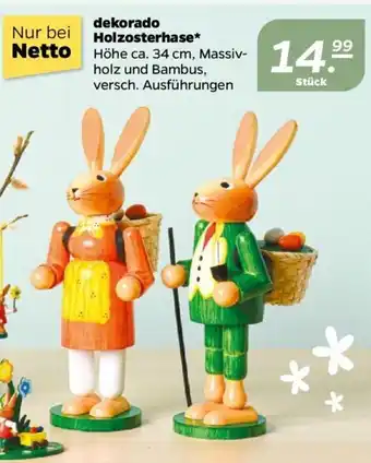 NETTO Dekorado Holzosterhase Angebot