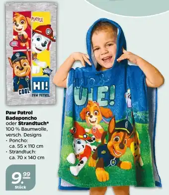 NETTO Paw Patrol Badeponcho oder Strandtuch Angebot