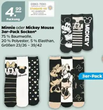 NETTO Minnie oder Mickey Mouse 3er Pack Socken Angebot