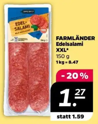 NETTO Farmländer Edelsalami XXL 150 g Angebot