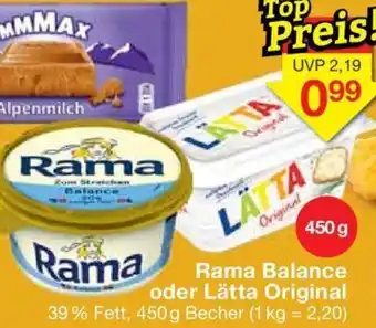 Jawoll Rama Balance oder Lätta Original 450 g Becher Angebot