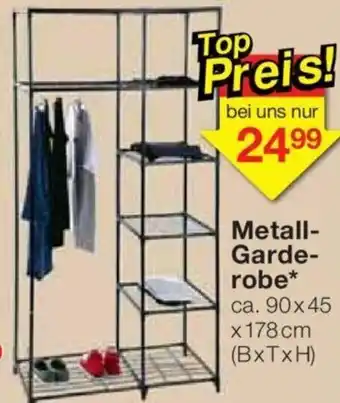 Jawoll Metall Garderobe ca. 90 x 45 x 178 cm Angebot