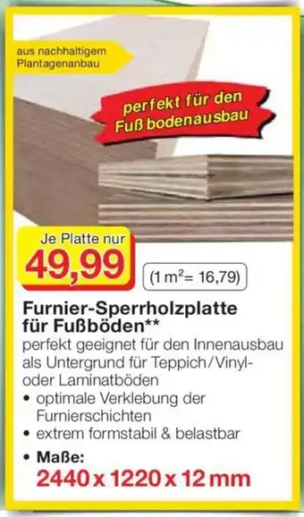 Jawoll Furnier - Sperrholzplatte für Fußböden Angebot